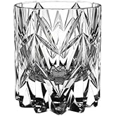 LOUISEYUN Japanese Whiskey Glasses Handmade Dark-Cyan Crystal Glass Tumbler 8 oz Hand Cut Glass for Bourbon Scotch Cocktail – Gift Set for Men and Women in Elegant Box