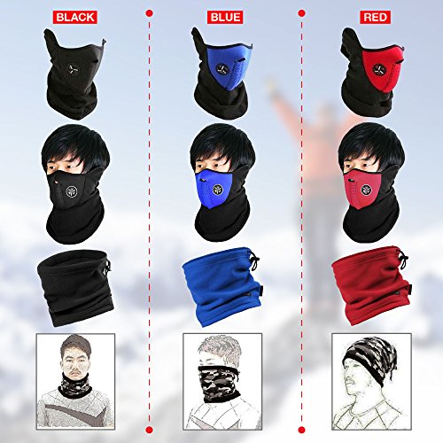 Unisex Ski Mask Neck Warmer, Neoprene Face Mask Winter Cold Weather