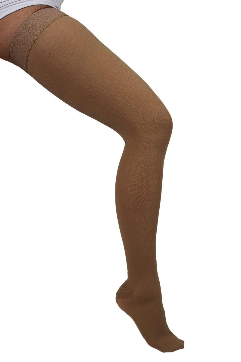 ArmoLine Compression Stockings Thigh High 20-30 mmHg Open/Closed Toe Class 1 Over Knee High for Swelling, Varicose Veins, Deep Vein Thrombosis, Pregnancy Flight Travel, Office Work (S, Closed Toe)