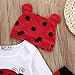 3pcs/Set Newborn Baby Boys Girls Animal Long Sleeve T-Shirt Tops Pants Hat Outfits (0-6 Months, Ladybug)