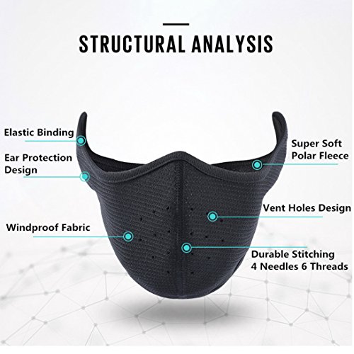 image for ChinFun Balaclava Windproof Tactical Winter Half Face Ski Mask Keep Wa