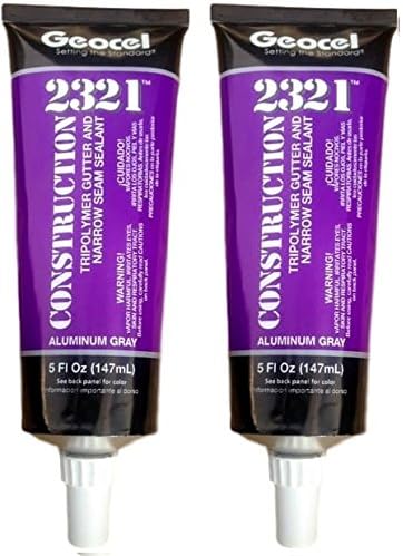Geocel 2321 Tripolymer GUTTER and Narrow Seam Sealant (2 Pack) ALUMINUM GREY