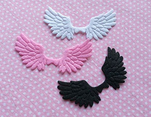 YYCRAFT Pack Of 60 Big 2 3/4" Felt Angel Wings bow Applique