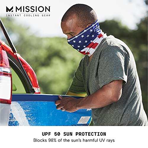 MISSION Cooling Neck Gaiter 6+ Ways to Wears, Face Mask, UPF 50, Cools