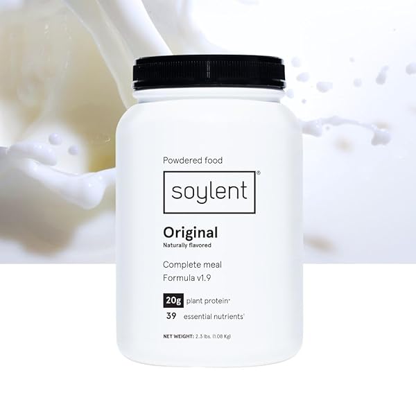 SOYLENT COMPLETE NUTRITION MEAL REPLACEMENT PROTEIN POWDER, ORIGINAL – PLANT BASED VEGAN PROTEIN, 39 ESSENTIAL NUTRIENTS – 36.8OZ