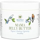 BEST Nest Mama Belly Butter, Natural Organic Stretch Mark Cream for Pregnancy & Beyond, Helps Removal and Reduces Risk of Stretch Marks (Striae) in Pregnant Women, 4 Oz
