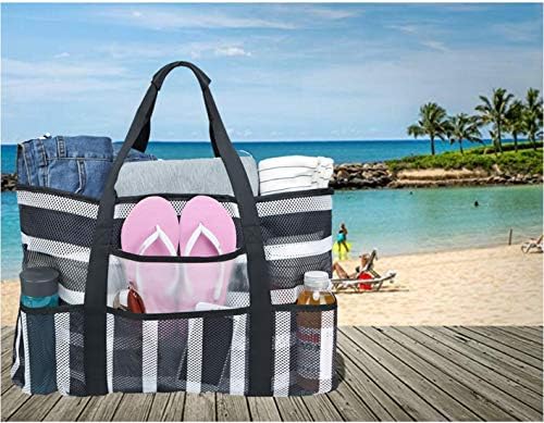 BLUBOON Mesh Beach Bag Toy Tote Bag Family Pool Oversized 22 inches Shopping Bag Waterproof Cell Phone Pocket Sandproof Bottom 8 BLUBOON Mesh Beach Bag Toy Tote Bag Family Pool Oversized 22 inches Shopping Bag Waterproof Cell Phone Pocket Sandproof Bottom