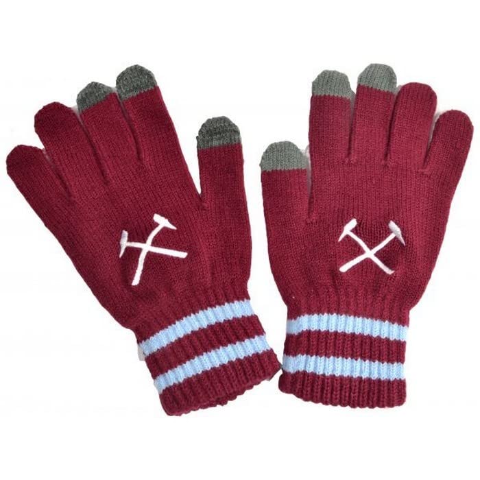 West Ham United FC Touchscreen Knitted Gloves Adult