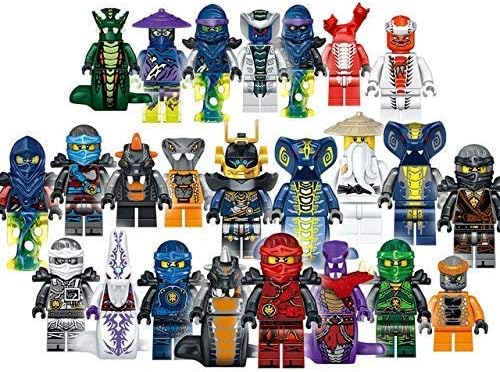 Threetush Ninjago Building Blocks Toys Minifigures with Accessories for Kids Set 24Pcs