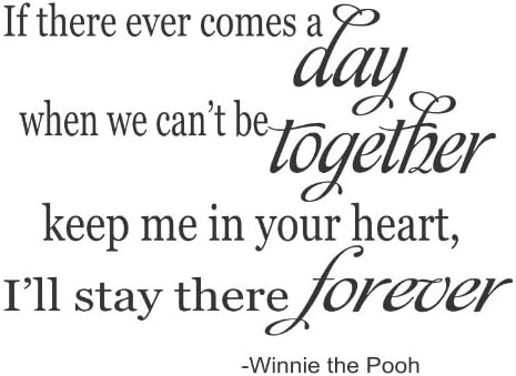 If There Ever Comes a Day Winnie the Pooh vinyl decal