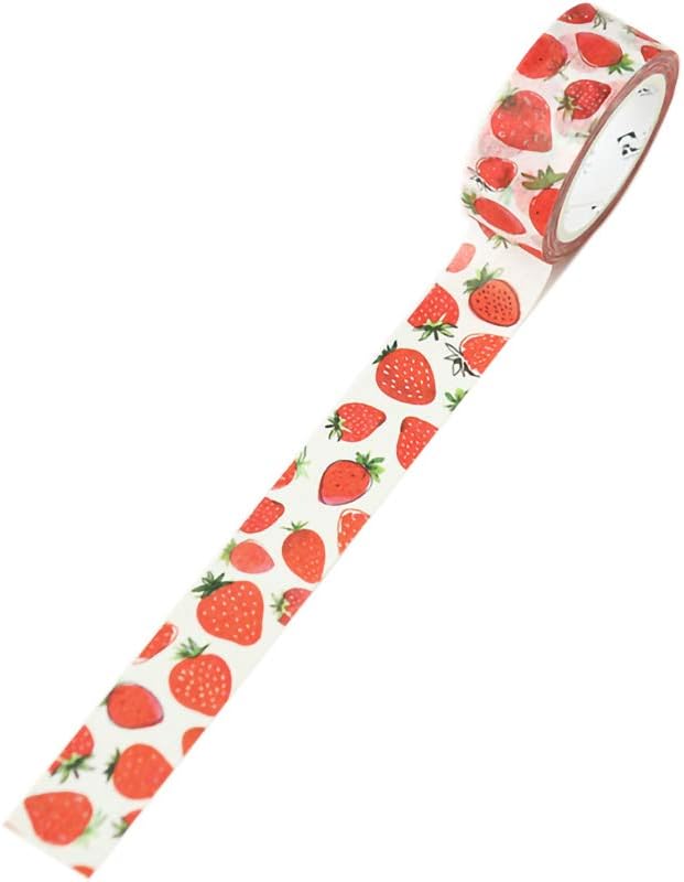 Strawberry Masking Tape Fruit Decal Stickers Washi Paper Scrapbook Accessories for Self Adhesive Waterproof Gift Labels Arts Craft Greeting Card
