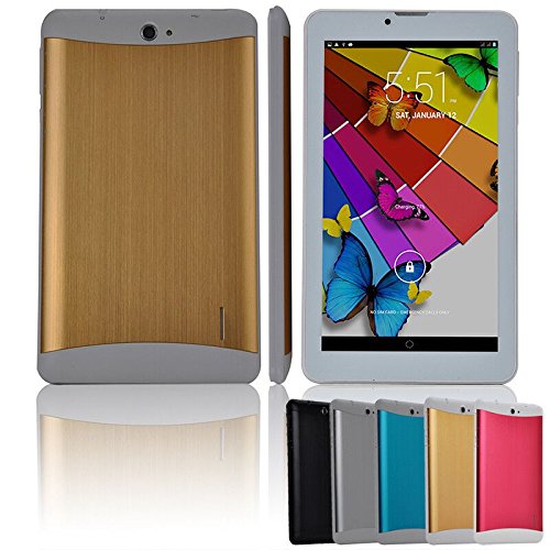 7" Google Android 4.4 phablet Dual SIM Card Support 3G Wifi Call Tablet Pc Smart phone GPS RAM 1G+8G (Gold) - Thumbnail 3