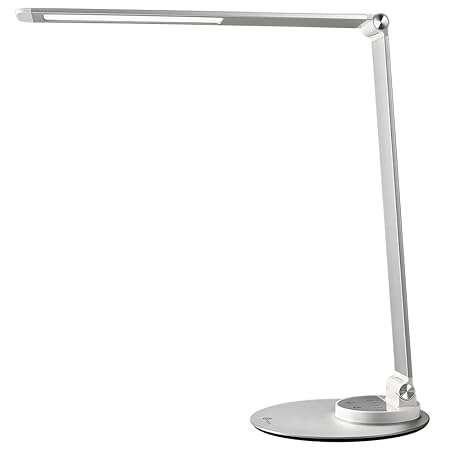 TaoTronics TT-DL22 LED Schreibtischlampe Metall Tageslichtlampe mit 6 Helligkeits- und 3 Farbstufen, Ultradünn, augenschonend