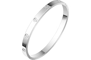 LUCSIS 18K Gold Bangle Bracelets for Women, Stainless Steel Bracelets18K Real Gold Plated with Love 5A Cubic Zirconia, Friendship Love Bracelets Jewelry gifts for women