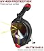 X-Lounger Full Face Snorkel Mask, 2019 New Foldable Snorkeling Mask Full Face with Detachable Camera Mount Pivot Arm and Earplug, 180° Large View Easy Breath Dry Top Set Anti-Fog Anti-Leak for Adults