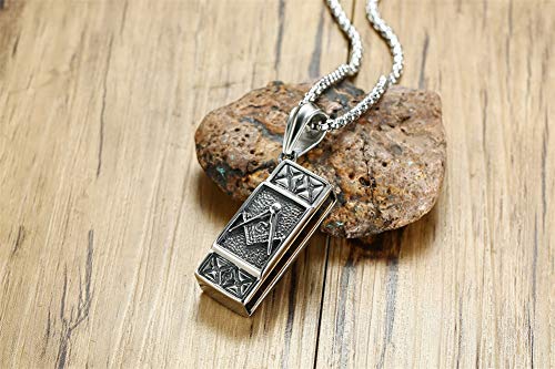 MPRAINBOW Stainless Steel Masonic Harmonica Vintage Musical Instrument Pendant Necklace,Harmonica can Blow - Thumbnail 2