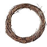 Simoutal Grapevine Wreath DIY Crafts Natural Dried Round Grapevines Wreath Bulk for Decoration, Crafts (4 Inch, 4 Pack)