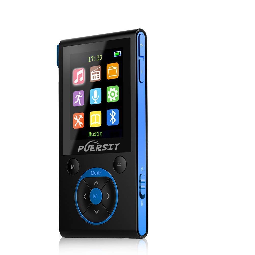 PUERSIT 16GB MP3 Player with Bluetooth, Portable Music Player FM Radio  Voice Recorder HiFi Lossless Sound for Sports 50 Hours Playback and  Expandable Up to ...