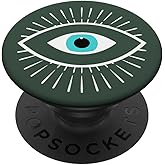 White Evil Eye Forrest Green PopSockets Adhesive PopGrip