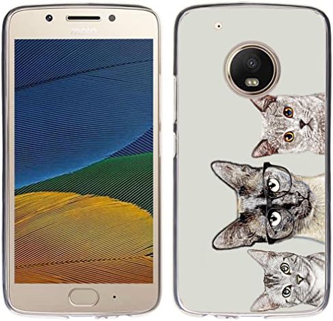 Case for Moto G5 Plus Cat - TPU Flexible Protective Cover Compatible for Motorola 5th Generation for Moto G5 Plus Funny Cat Kitty Designs for Teens Boys Girls (Silicone Bumper Skin)