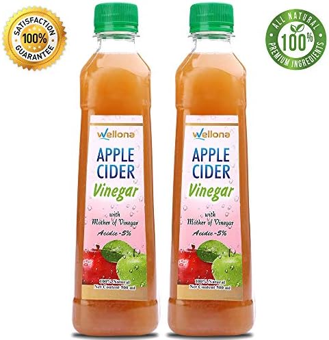 Wellona Apple Cider Vinegar 500Ml - Pack Of 2 (Unpasteurized, Unfiltered, Unflavoured)