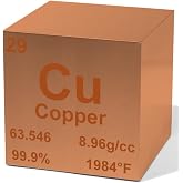 Copper 0.5" Metal Density Cube - 99.9% Pure Element for Chemistry - Periodic Table Design Educational Scientific Elemental Specimen
