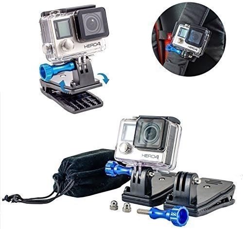Nomadic Gear Backpack Clip mount with 360' Rotary Mount + Metallic Screws for GoPro Hero 6/ Hero5 / Hero4 / Hero 3+ Cameras| Universal Support for GoPro, SJCAM, XIAOMI