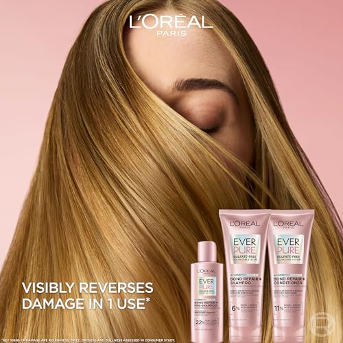 L'Oreal Paris EverPure Sulfate Free Bond Repair Pre Shampoo Treatment, Hair Repair for Colored, Bleached or Damaged Hair, 5.1 Fl Oz