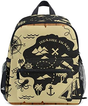 Pirate Map School Backpack Student Bags Kid Bookbag for Children Travel Daypack Girl Boy 3-8 Years Old Toddler Preschool