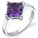 PEORA Amethyst Engagement Ring in Sterling Silver, Classic Designer Solitaire, Princess Cut, 7mm, 1.50 Carats, Comfort Fit, Sizes 5 to 9