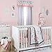 The Peanut Shell Coral Pink, Grey and Navy Floral 4 Piece Crib Bedding Set