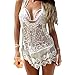 Colorful House Women's Lace Crochet Beachwear Dress Bikini Swimsuit Cover up, Beige
