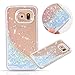 Urberry Galaxy S7 Case,Running Glitter Cover, Sparkle Love Heart, Creative Design Flowing Liquid Floating Luxury Bling Glitter Sparkle Hard Case for Samsung Galaxy S7 with a Screen Protector