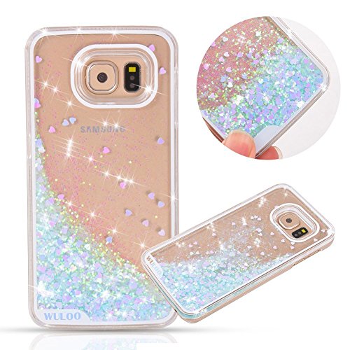 Urberry Galaxy S6 Case, Running Glitter Cover, Creative Design Flowing