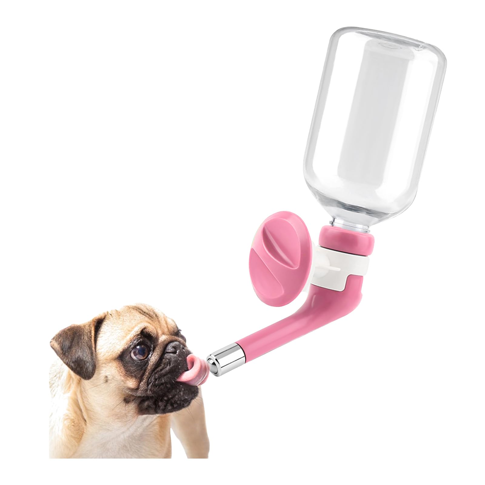 Andiker No-Drip Pet Water Dispenser,Dog Kennel Cage Water Bottle Drinker Kettle for Pets can be Raised and Lowered Drinking Water Feeding Water (Pink)