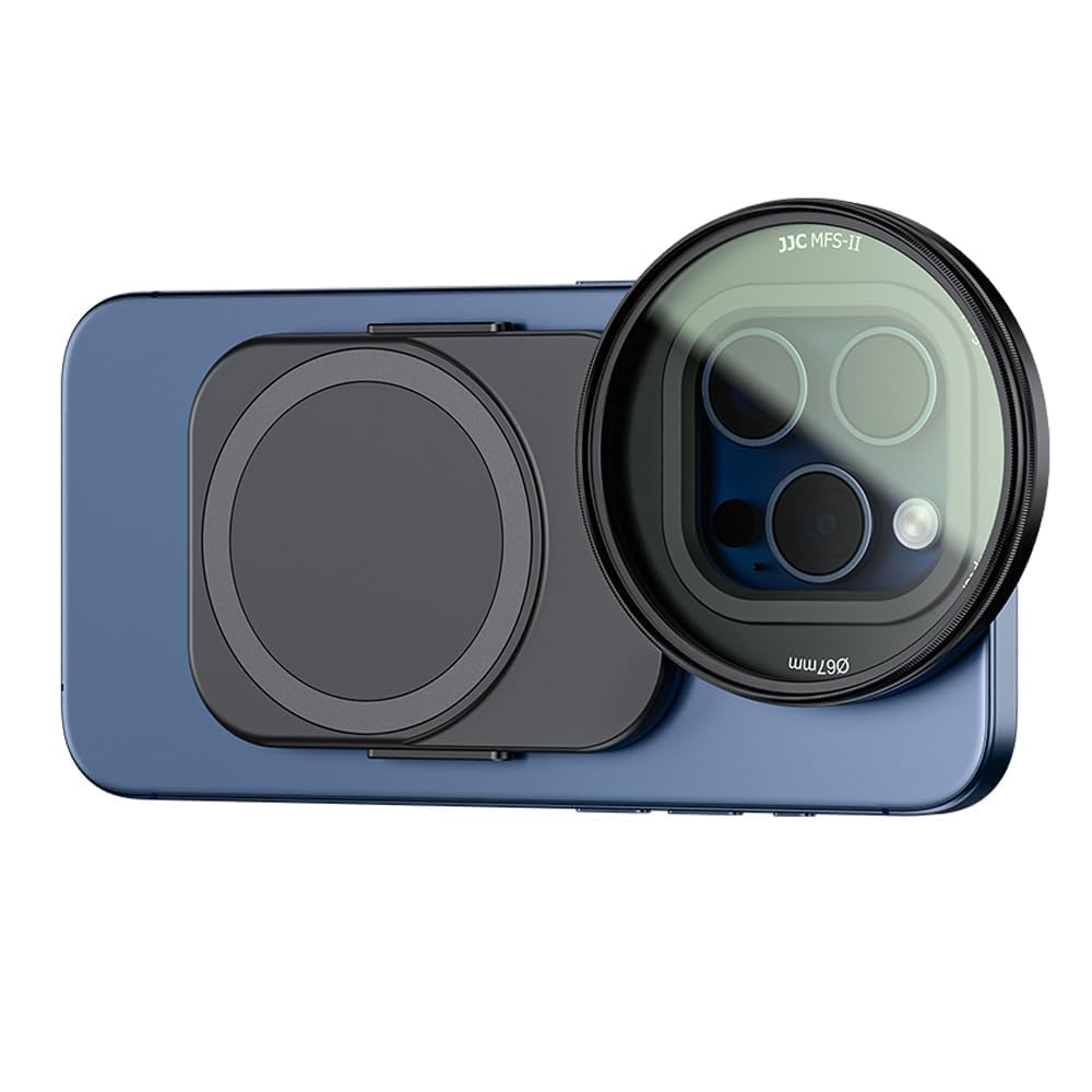 JJC 67MM Magnetic Phone Filter Mount Adapter for 16/15/14 Pro Max, for 16/15/14 Pro, for 16/15/14 Plus, for iPhone 16/15/14 - Support Tripod & 1/4"-20 Mount