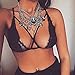 Bra Top ,toraway Women Hollow Translucent Sheer Lace Strap Bustier Lingerie Bra Top (Large, Black)