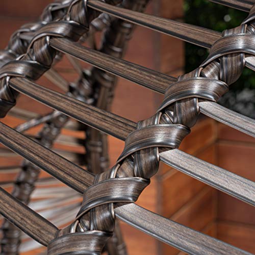 Hanover Isla Wicker Cushion Hanging Egg Chair, Brown/Taupe Beachfront Decor