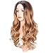 AISI QUEENS Long Curly Wavy Wigs for Women Ombre Brown Wigs Heat Resistant Synthetic Wig Natural Looking Party Wigs