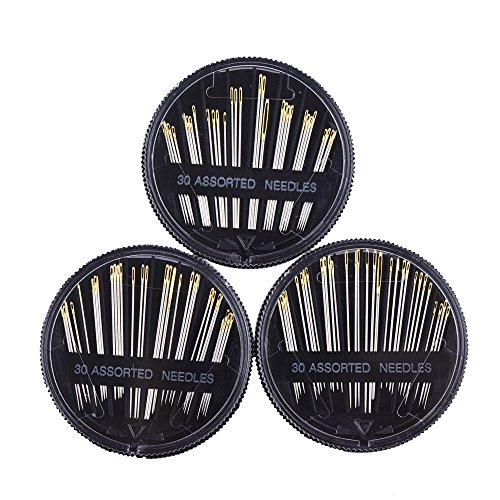 image for HONEYSEW 30-Count Assorted Hand Sewing Needles Set ,3 Packs
