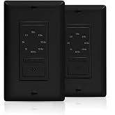 ECOELER Black Wall Timer Switch, 15A Countdown Light Switch with Indicator, 1-5-10-20-30-60 Min, 2-4 Hour Selectable Electric Timer Switches, Neutral Wire Required, ETL Listed, 2 Pack