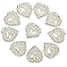 10pcs Heart White Faux Pearl Button Flatback Embellishment 20mm x 25mm