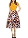 oxiuly Women's Vintage Patchwork Pockets Puffy Swing Casual Party Dress OX165 (Yellow, m)