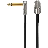 BOSS Stage and Studio Patch Cable, Auxiliary, 18 Inches (BPC-18) | 24K gold-plated contacts with oxygen-free copper and pancake plugs for pedalboards, switchers and signal transmission