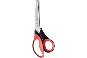 LIVINGO Sharp Fabric Pinking Shears - 9" Zig Zag Edge Heavy Duty Crinkle Scissors for Fabric Cutting, Professional Precision Handheld Dressmaking, Sewing, Quilting, and DIY Crafting（Serrated 5mm)