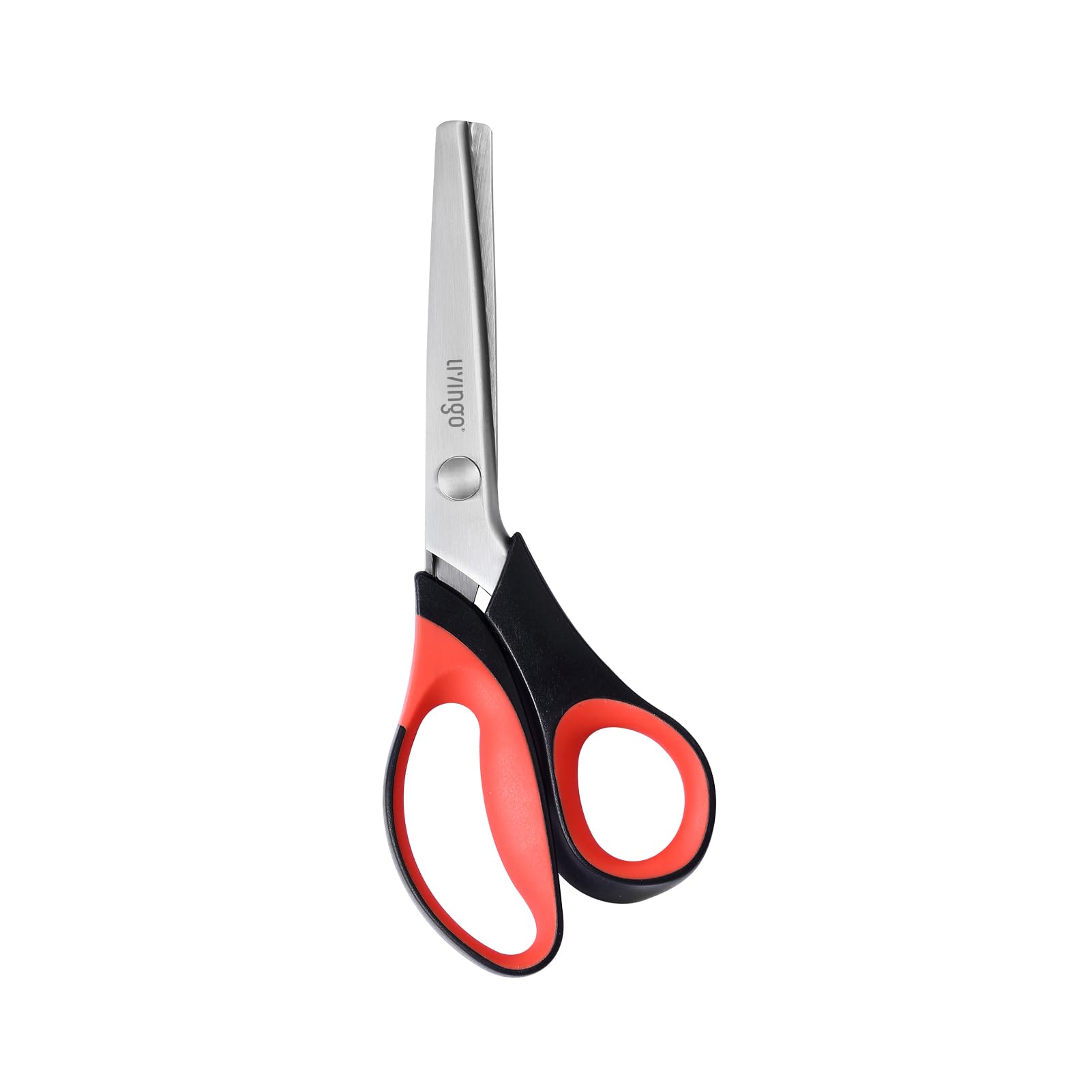 Photo 1 of LIVINGO Sharp Fabric Pinking Shears - 9" Zig Zag Edge Heavy Duty Crinkle Scissors for Fabric Cutting, Professional Handheld Dressmaking, Sewing, Quilting, and DIY Crafting, Scalloped 7mm