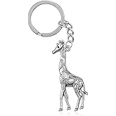 Giraffe Keychain, Animal for Women Bag Charm with Detailed Giraffe Pendant,Cute Key Chains Gift for Womens Men Girls Boys Animal Lovers