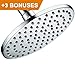 Shower Head-Brass And Rainfall High Pressure 6 Inches(90 Jets)-Adjustable Brass Swivel Ball Joint-Replacement Filter Disk -Luxury Chrome Finish