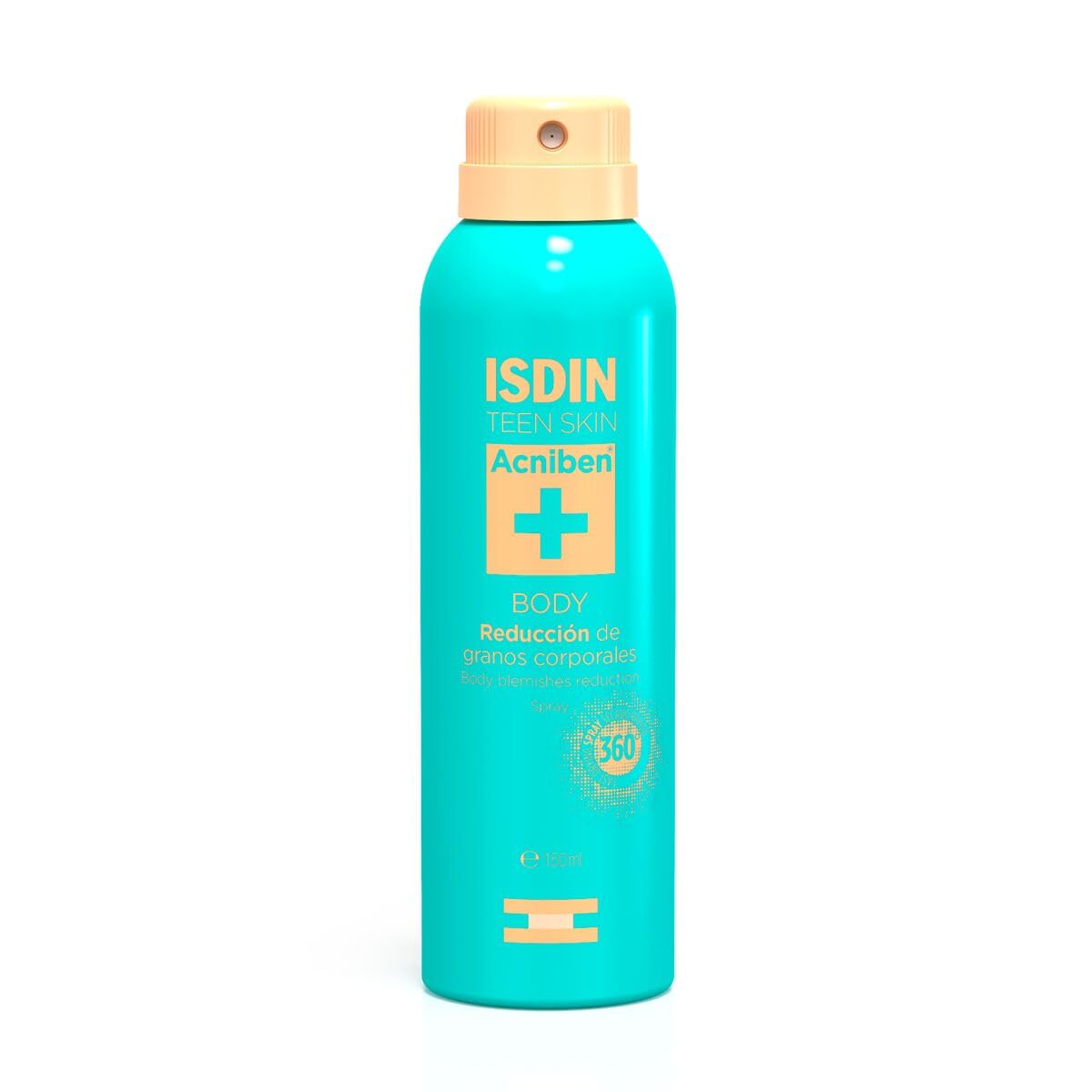 ISDIN Acniben Body Spray - For Body Acne, Bacne & Chest Spots - Salicylic & Glycolic Acid Exfoliant - Quick Drying, 360º Nozzle, 150ml