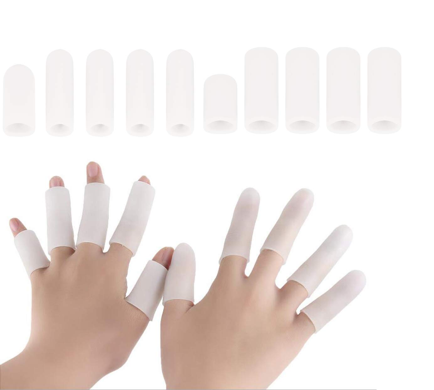 10 Pieces Silicone Finger Cots Elastic Gel Finger Cover Finger Support
